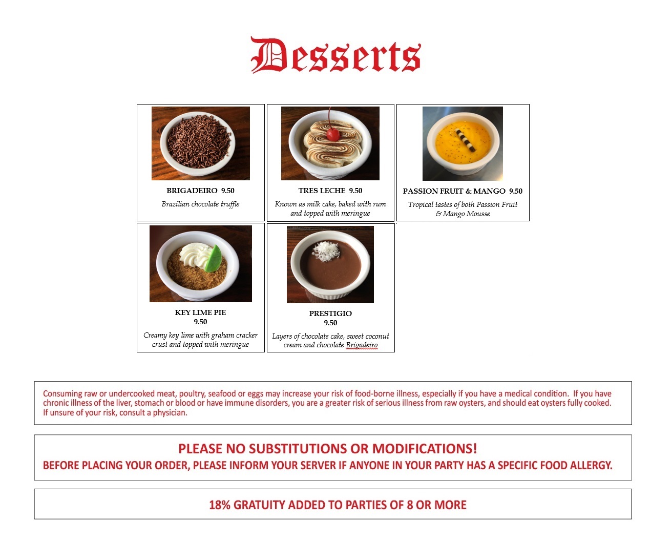 Desserts