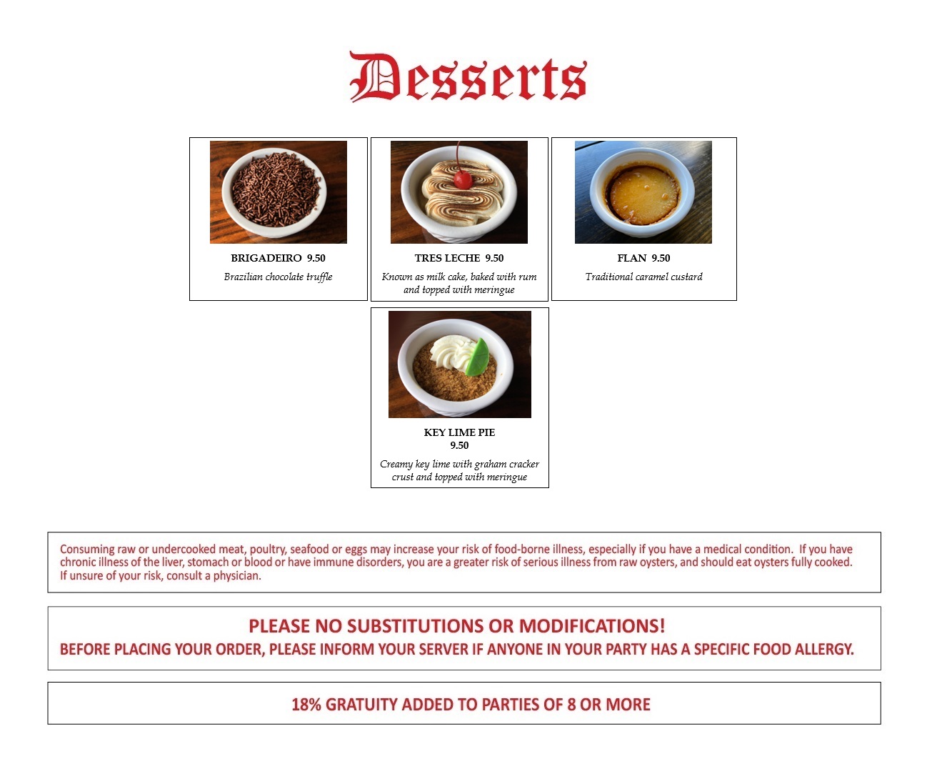 Desserts